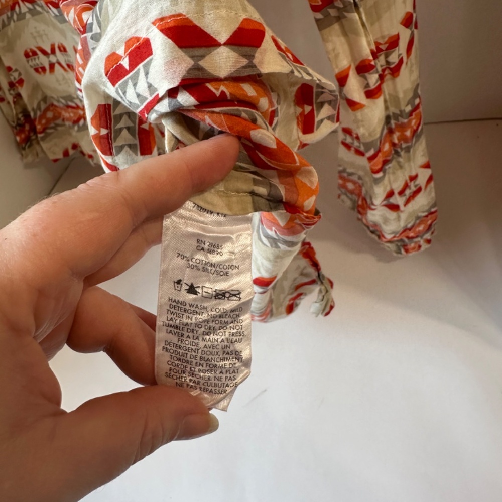 Pendleton Button Up Silk Blend Sheer Patterned To… - image 4